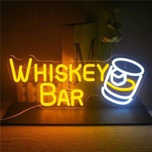 Whiskey Bar Neon Sign Led Neon Lights For Wall Decor Light Up Bar Signs